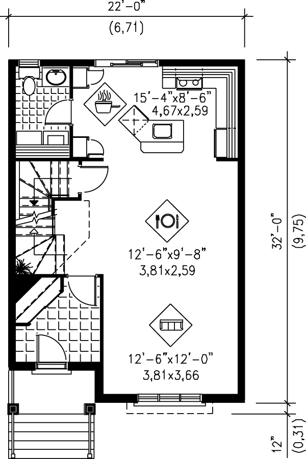 House Plan Design - Traditional Floor Plan - Main Floor Plan #25-251