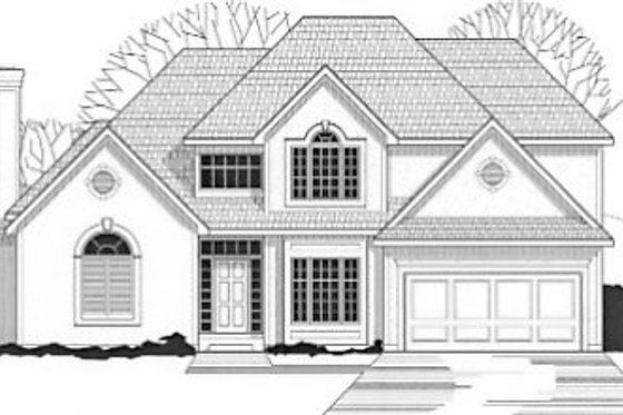 Exterior - Front Elevation for European House Plan #67-222 - 4 bed, 3 bath
