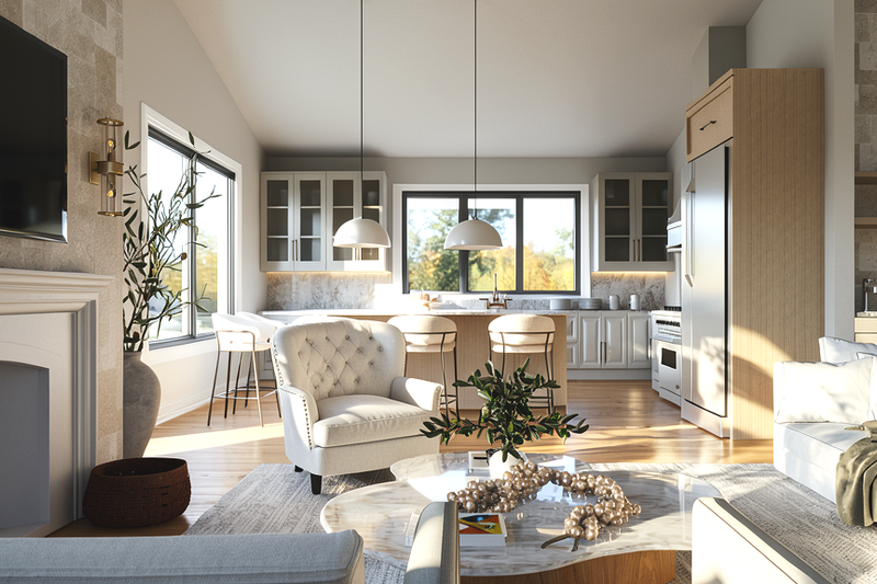House Blueprint - Interior - Family Room for Modern House Plan #1064-503 - 3 bed, 3 bath