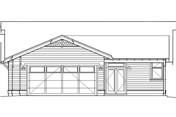 Exterior - Rear Elevation for Craftsman House Plan #434-17 - 3 bed, 2 bath
