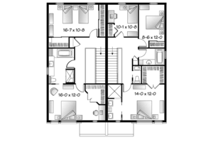 Floor Plan - Upper Floor for Contemporary House Plan #23-2598 - 5 bed, 2 bath