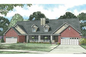 Exterior - Front Elevation 3 for Traditional House Plan #17-2694 - 6 bed, 6 bath