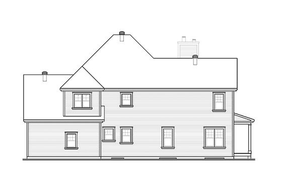 Exterior - Rear Elevation for Country House Plan #23-2417 - 4 bed, 2.5 bath