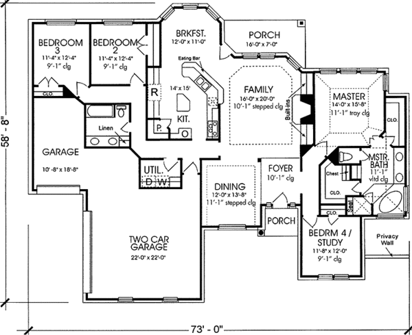 House Design - Country Floor Plan - Main Floor Plan #974-57