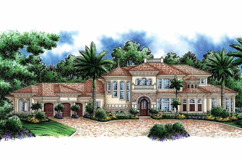 Home Plan - Exterior - Front Elevation 3 for Mediterranean House Plan #1017-42 - 4 bed, 5 bath