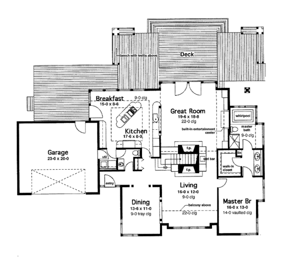 Architectural House Design - Prairie Floor Plan - Main Floor Plan #965-8