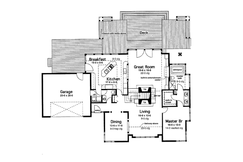 Dream House Plan - Floor Plan - Main Floor for Prairie House Plan #965-8 - 3 bed, 3.5 bath
