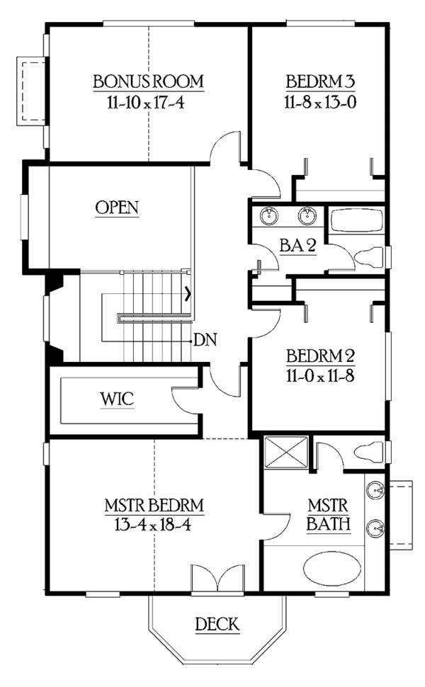 House Plan Design - Craftsman Floor Plan - Upper Floor Plan #132-323
