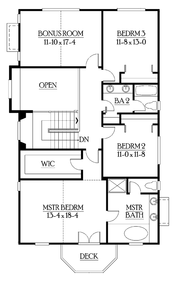 Dream House Plan - Craftsman Floor Plan - Upper Floor Plan #132-323
