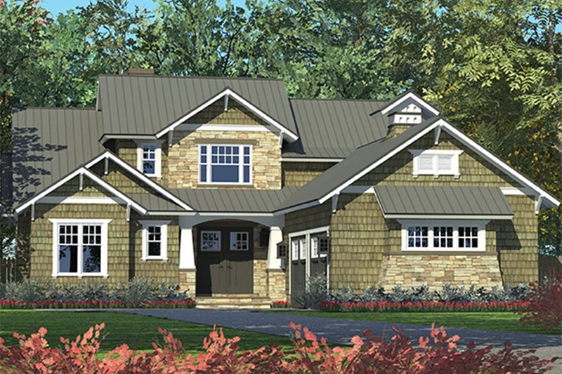 Architectural House Design - Craftsman Exterior - Front Elevation Plan #453-625