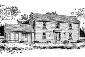 Exterior - Front Elevation 3 for Colonial House Plan #315-120 - 3 bed, 2.5 bath