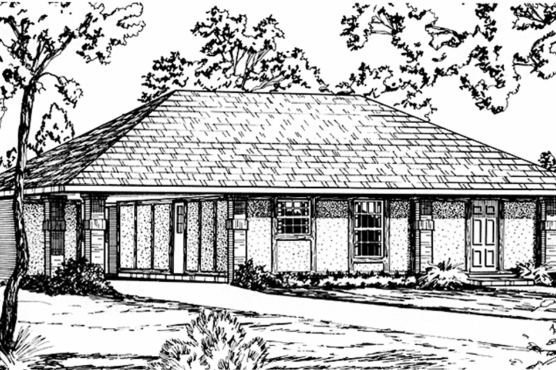 Home Plan - Exterior - Front Elevation 5 for European House Plan #45-560 - 4 bed, 2 bath