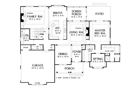 Floor Plan - Main Floor for Country House Plan #929-414 - 3 bed, 2.5 bath