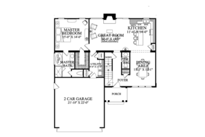 Floor Plan - Main Floor for Traditional House Plan #137-361 - 3 bed, 2.5 bath