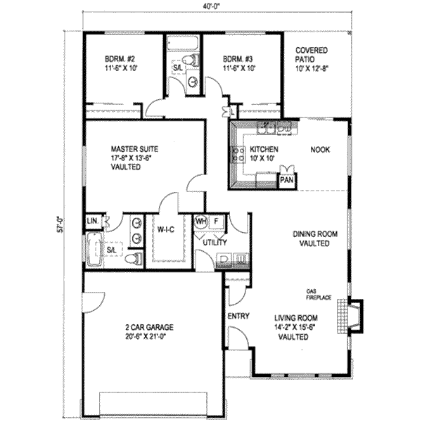 House Plan Design - Traditional Floor Plan - Main Floor Plan #117-190