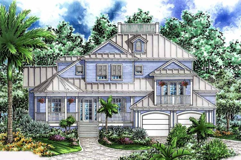 Home Plan - Exterior - Front Elevation 3 for Mediterranean House Plan #1017-54 - 4 bed, 3.5 bath
