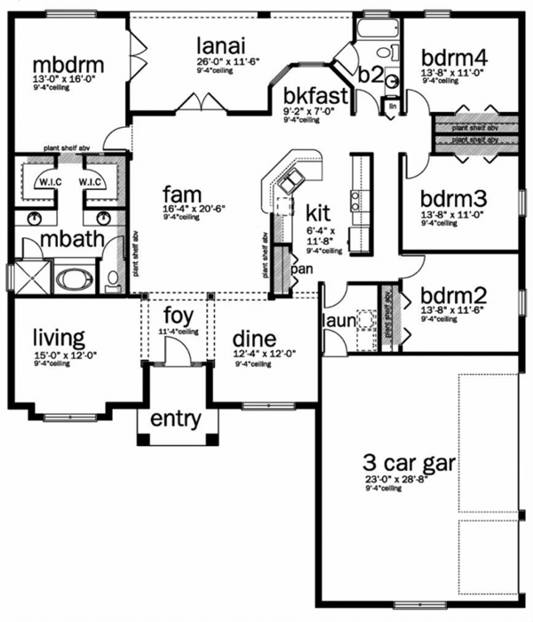 Architectural House Design - Adobe / Southwestern Floor Plan - Main Floor Plan #1058-96