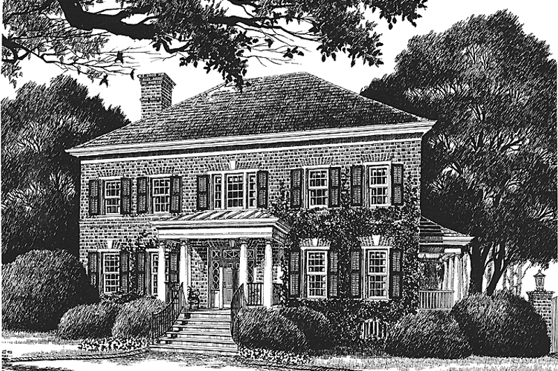 House Plan Design - Exterior - Front Elevation 3 for Classical House Plan #429-185 - 4 bed, 3.5 bath