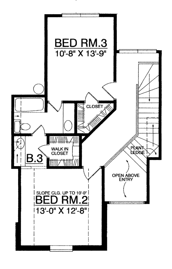 House Plan Design - Country Floor Plan - Upper Floor Plan #40-476
