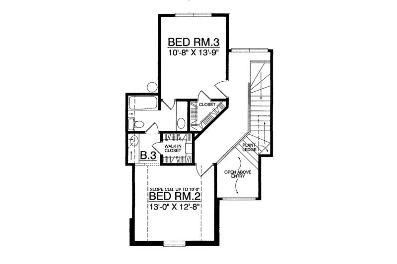 Home Plan - Floor Plan - Upper Floor for Country House Plan #40-476 - 3 bed, 2.5 bath