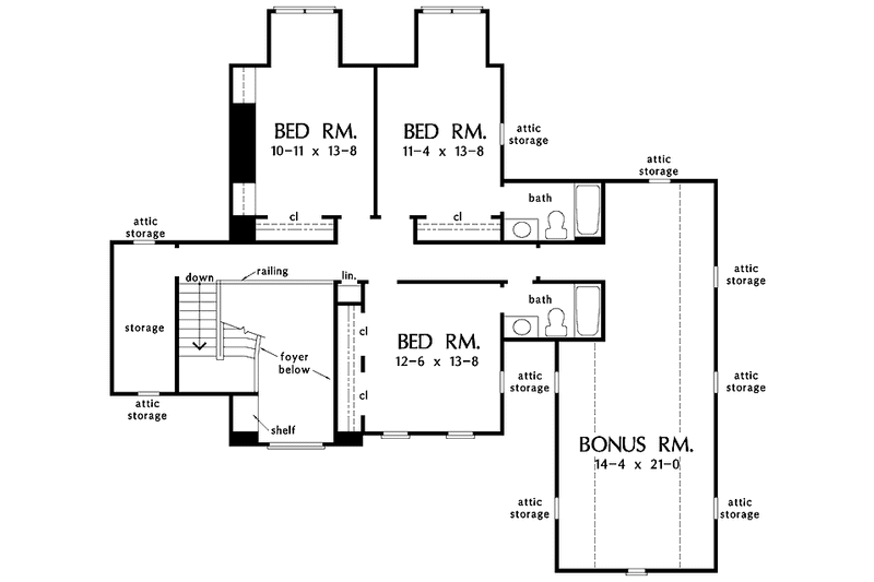 Home Plan - Floor Plan - Upper Floor for Traditional House Plan #929-811 - 4 bed, 3.5 bath