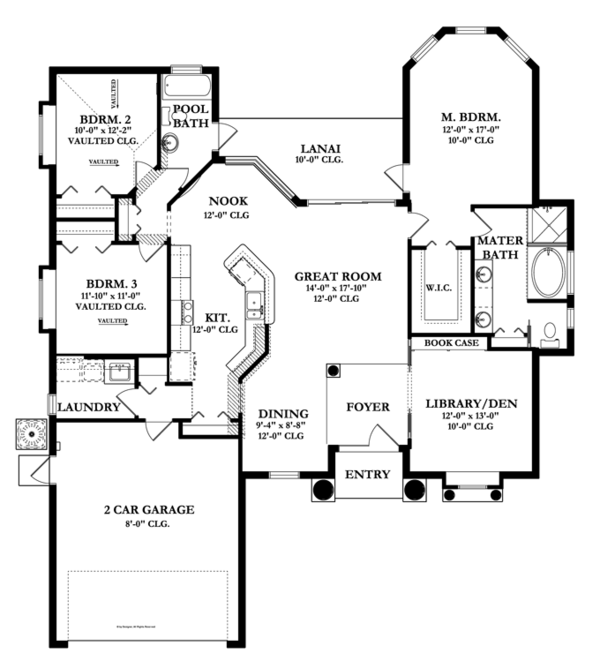 Architectural House Design - Mediterranean Floor Plan - Main Floor Plan #1058-37