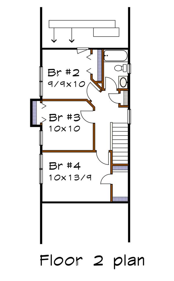 Cottage Floor Plan - Upper Floor Plan #79-177