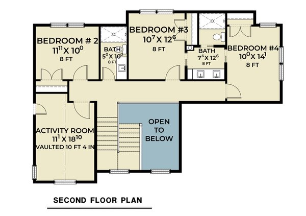 Contemporary Floor Plan - Upper Floor Plan #1070-214