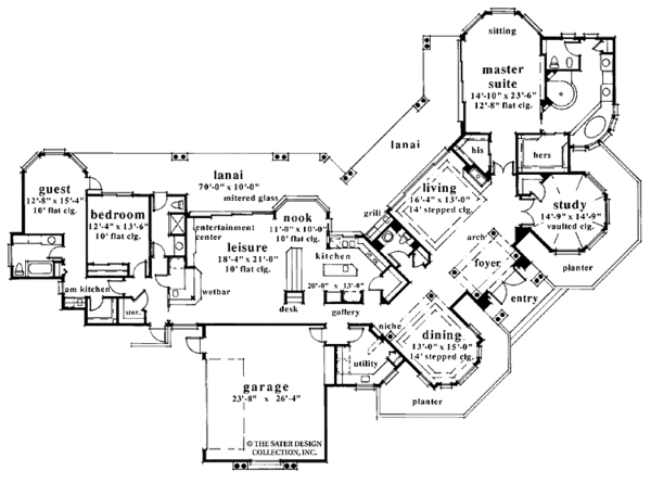 Home Plan - Mediterranean Floor Plan - Main Floor Plan #930-40