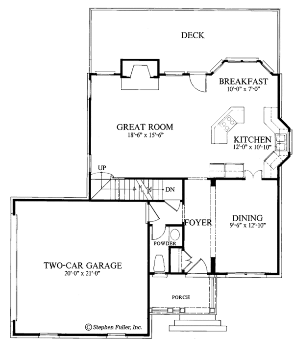 Home Plan - Colonial Floor Plan - Main Floor Plan #429-121