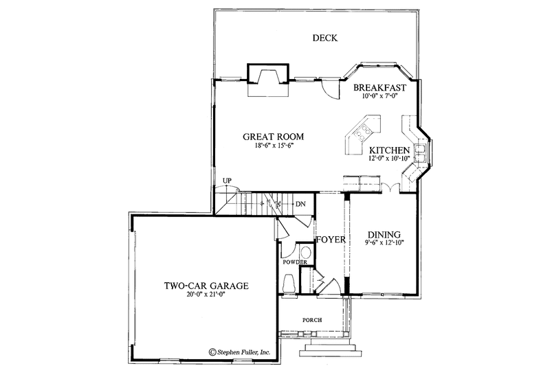 Dream House Plan - Floor Plan - Main Floor for Colonial House Plan #429-121 - 3 bed, 2.5 bath