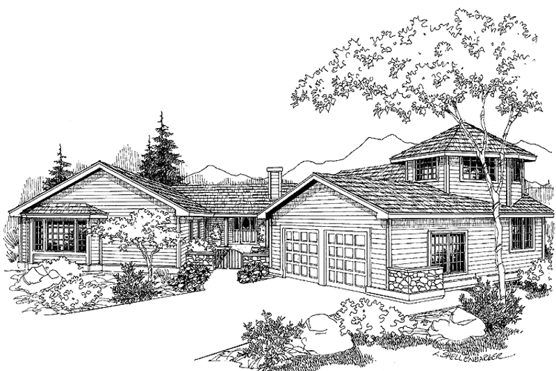 Home Plan - Exterior - Front Elevation 3 for Victorian House Plan #60-1023 - 3 bed, 3 bath