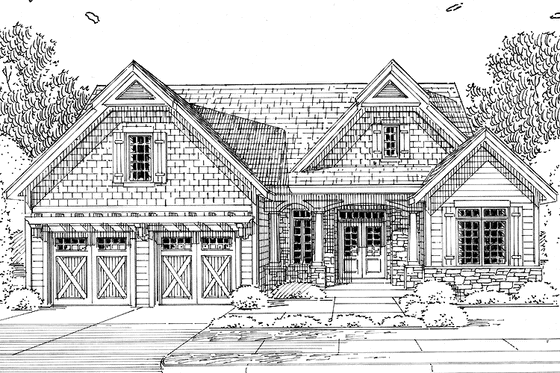 Exterior - Front Elevation 3 for Colonial House Plan #46-792 - 4 bed, 2.5 bath