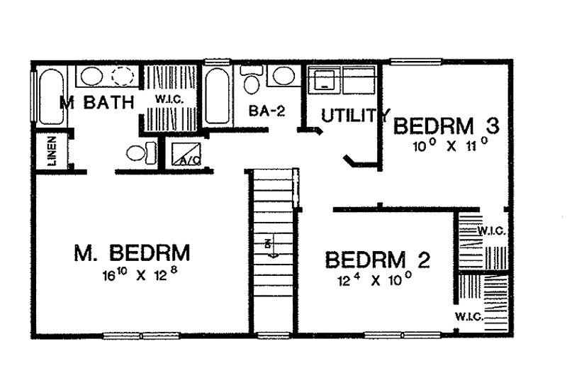 Architectural House Design - Floor Plan - Upper Floor for Country House Plan #472-281 - 3 bed, 2.5 bath