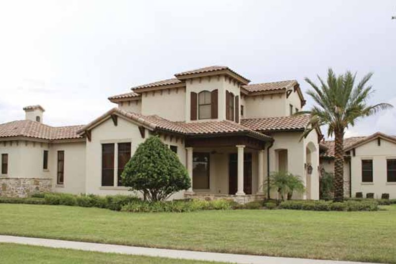 Home Plan - Exterior - Front Elevation 4 for Mediterranean House Plan #1019-7 - 5 bed, 4.5 bath
