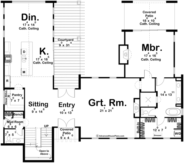 Architectural House Design - Floor Plan - Main Floor for Beach House Plan #455-752 - 4 bed, 3.5 bath