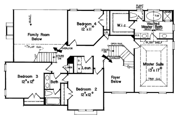 House Design - Traditional Floor Plan - Upper Floor Plan #927-61