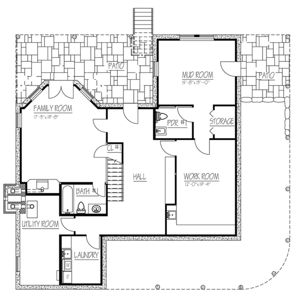 Home Plan - Colonial Floor Plan - Lower Floor Plan #1061-6
