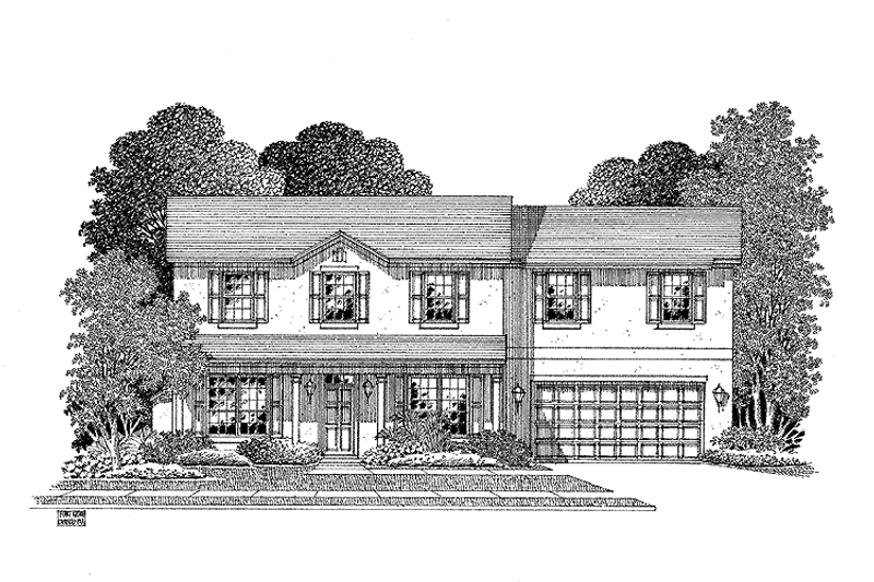 Home Plan - Colonial Exterior - Front Elevation Plan #999-113