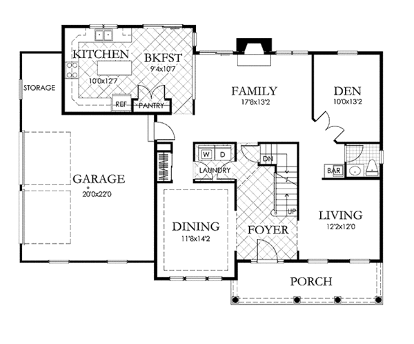 House Design - Classical Floor Plan - Main Floor Plan #1029-22