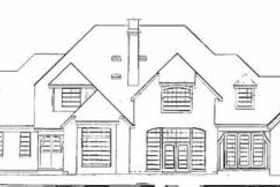 Exterior - Rear Elevation for European House Plan #52-159 - 4 bed, 4.5 bath