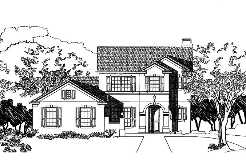 Architectural House Design - Exterior - Front Elevation 3 for Mediterranean House Plan #999-178 - 3 bed, 3.5 bath