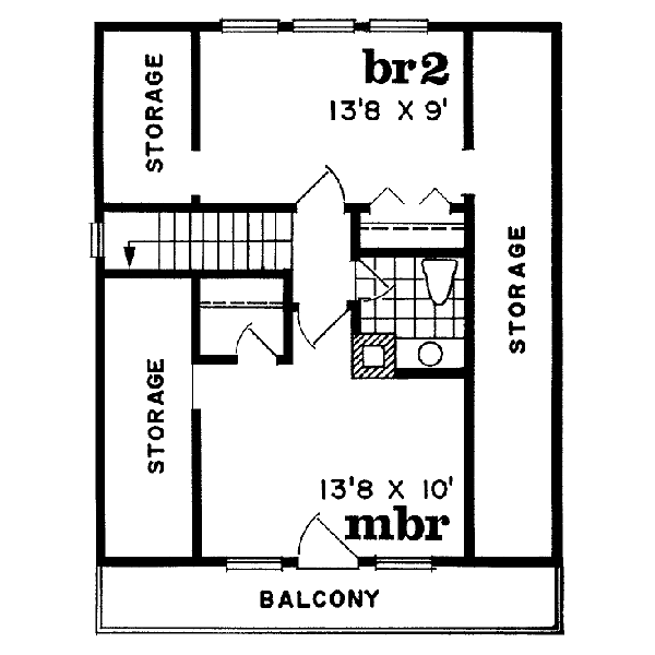 Cottage Floor Plan - Upper Floor Plan #47-106