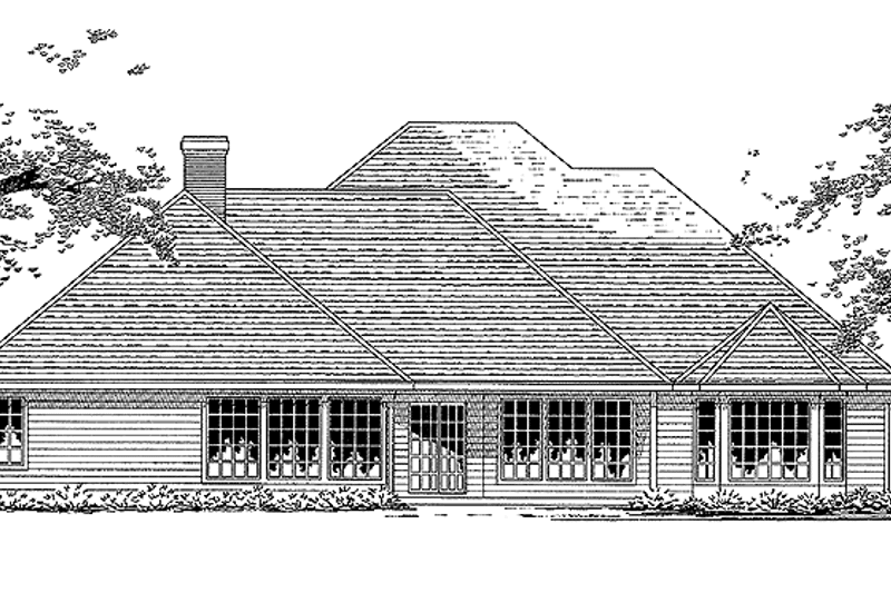 Home Plan - Exterior - Rear Elevation for Ranch House Plan #472-87 - 4 bed, 2.5 bath