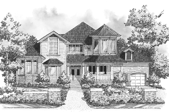 Exterior - Front Elevation 3 for Victorian House Plan #930-236 - 4 bed, 3.5 bath