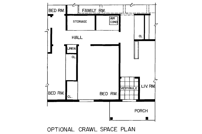 Dream House Plan - Floor Plan - Other Floor 1 for Ranch House Plan #72-734 - 3 bed, 2 bath