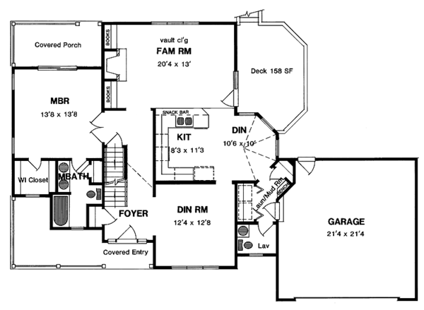 House Design - Country Floor Plan - Main Floor Plan #316-126