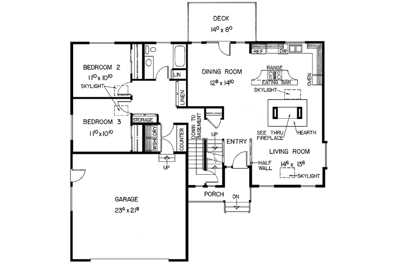 Dream House Plan - Floor Plan - Main Floor for European House Plan #60-920 - 3 bed, 2 bath