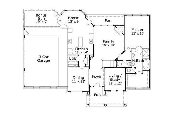 Floor Plan - Main Floor for European House Plan #411-782 - 5 bed, 3.5 bath