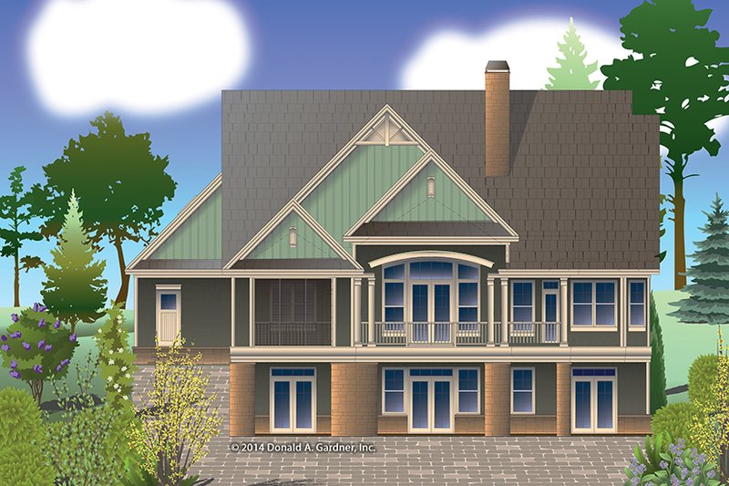 Home Plan - Exterior - Rear Elevation for Craftsman House Plan #929-982 - 4 bed, 4 bath